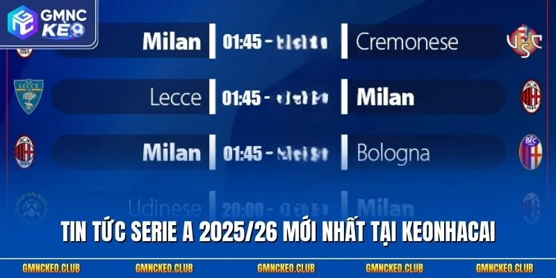 Tin Tức Serie A – Cập Nhật Thứ Hạng Mới Mùa Giải 2025/26 1 Tin tức Serie A 2025/26 mới nhất tại Keonhacai