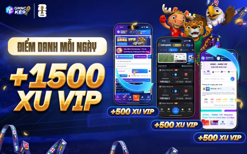 Nhận 1.500 Xu Vip mỗi ngày tại GioVangTV, GMNC và GMNCkeo