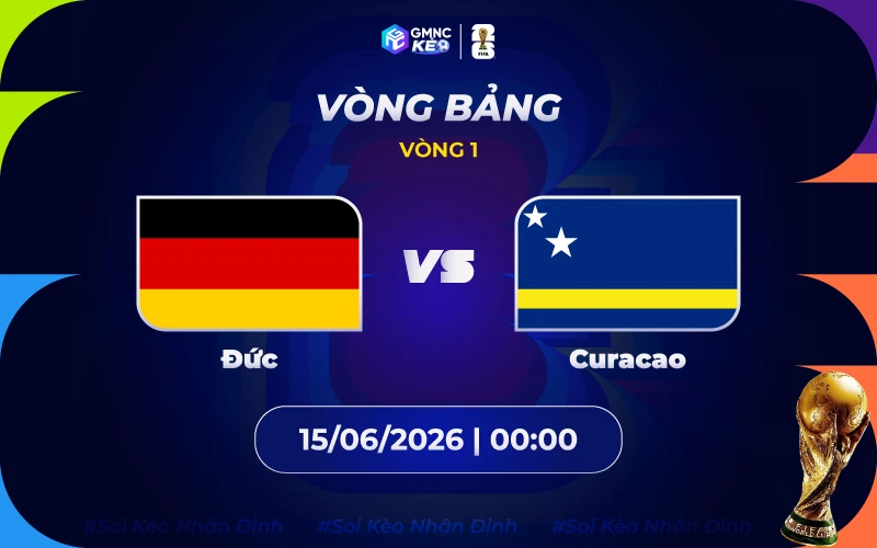 Soi kèo Đức vs Curacao 00h00 ngày 15/06/2026: Sức mạnh hủy diệt