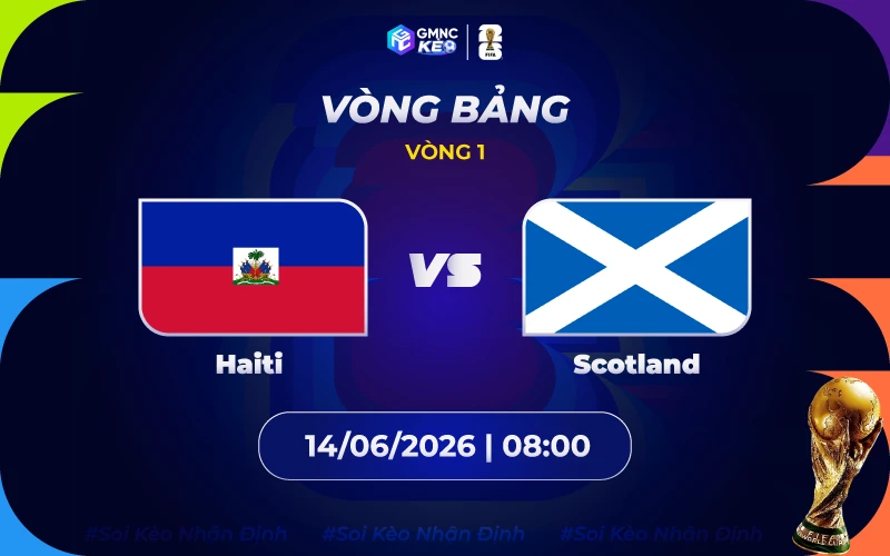 Soi kèo Haiti vs Scotland 08h00 ngày 14/06/2026: Sức ép vượt trội