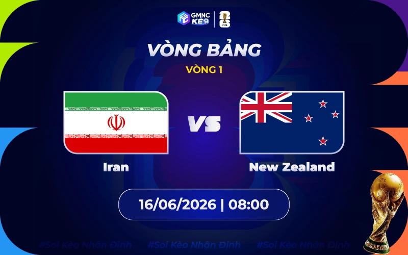 Soi kèo Iran vs New Zealand 08h00 ngày 16/06/2026: Kịch tính nghẹt thở