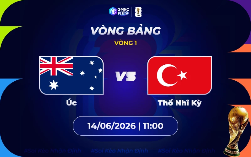 Soi kèo Úc vs Thổ Nhĩ Kỳ 11h00 ngày 14/06/2026: Bản lĩnh lật kèo