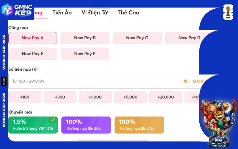 Hướng dẫn nạp rút tiền nhanh không bị treo khi chơi bóng đá 2 Cần biết thao tác gửi tiền đúng tiêu chuẩn