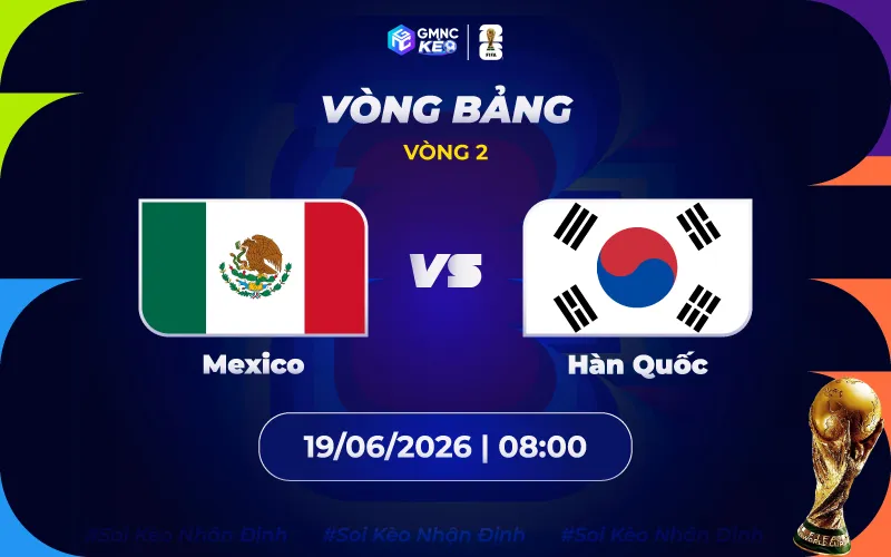 Soi kèo Mexico vs Hàn Quốc 08h00 ngày 19/06/2026 - World Cup 2026