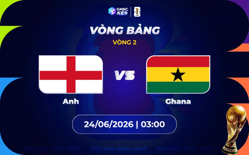 Soi kèo Anh vs Ghana 03h00 ngày 24/06/2026 - World Cup 2026