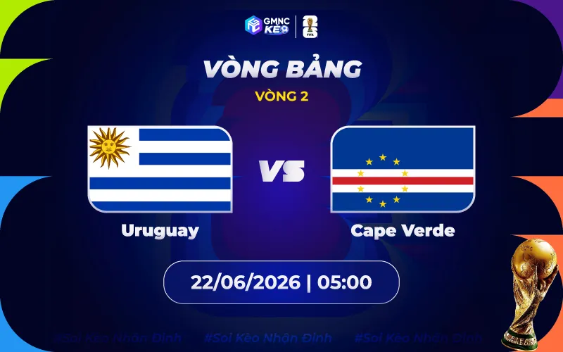 Soi kèo Uruguay vs Cape Verde 05h00 ngày 22/06/2026 - World Cup 2026