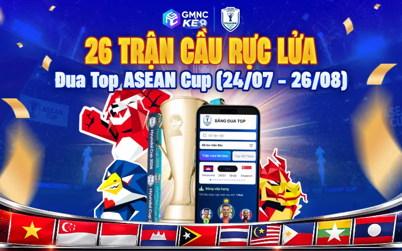 ASEAN Cup 2026: Đua Top Gom Xu VIP Trúng Duy Nhất VinFast VF3 4 Thể lệ đua Top Bảng Xếp Hạng 26 trận đấu ASEAN Cup 2026