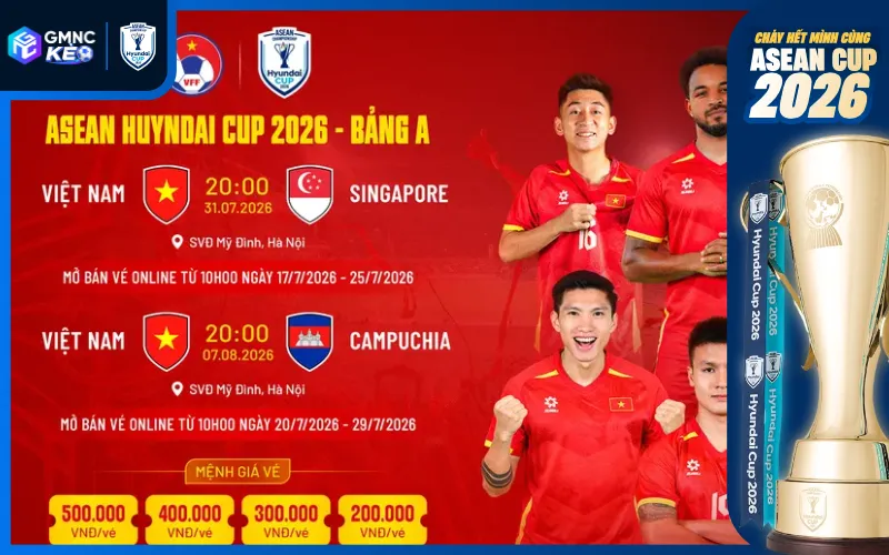 Kênh truyền hình phát sóng trực tiếp ASEAN Cup 2026