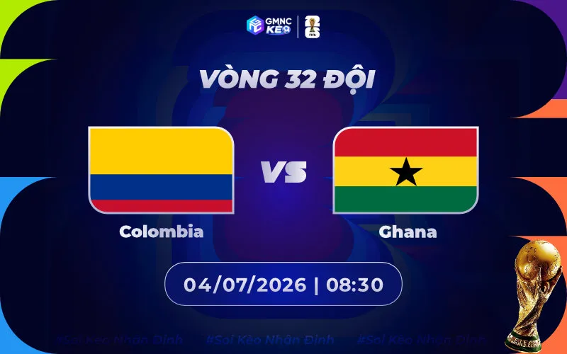 Soi kèo Colombia vs Ghana 08h30 ngày 04/07/2026 - World Cup 2026