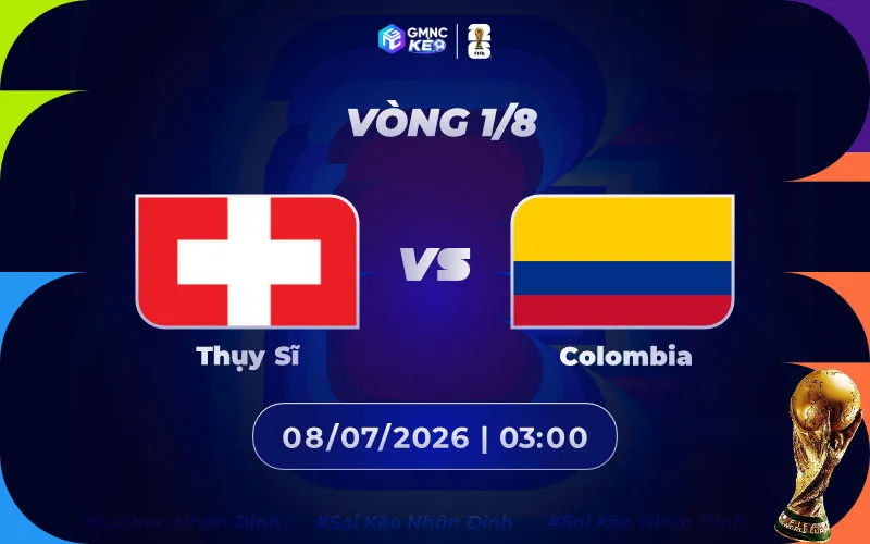Soi kèo Thụy Sĩ vs Colombia 03h00 ngày 08/07/2026 - World Cup 2026