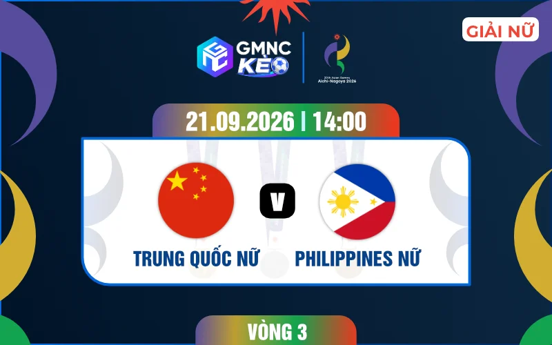 Soi kèo nữ Trung Quốc vs nữ Philippines 14h00 ngày 21/09/2026 - ASIAD 2026
