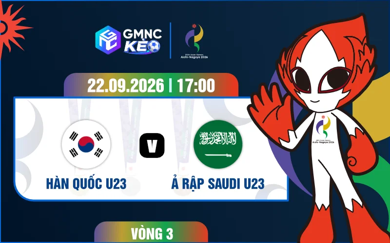 Soi kèo U23 Hàn Quốc vs U23 Ả Rập 17h00 ngày 22/09/2026 - ASIAD 2026