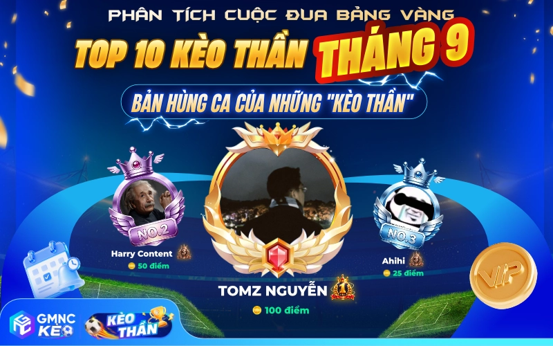 Phân Tích Cuộc Đua Bảng Vàng Top 10 Kèo Thần Tháng 9: Bản Hùng Ca Của Những “Thần Kèo”